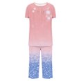 thumbnail image 5 of Tnhcen 2 Piece Women's Tie Dye Short Sleeve Lounge Pajamas Set Capri Pants with Pockets Homewear S-3XL, 5 of 6