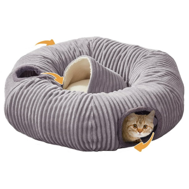 Cama túnel para gatos WINDRACING con cojín lavable tipo dona