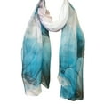 thumbnail image 3 of Wrapables® Lightweight Sheer Silky Feeling Chiffon Scarf, Blue Lotus Flower, 3 of 5