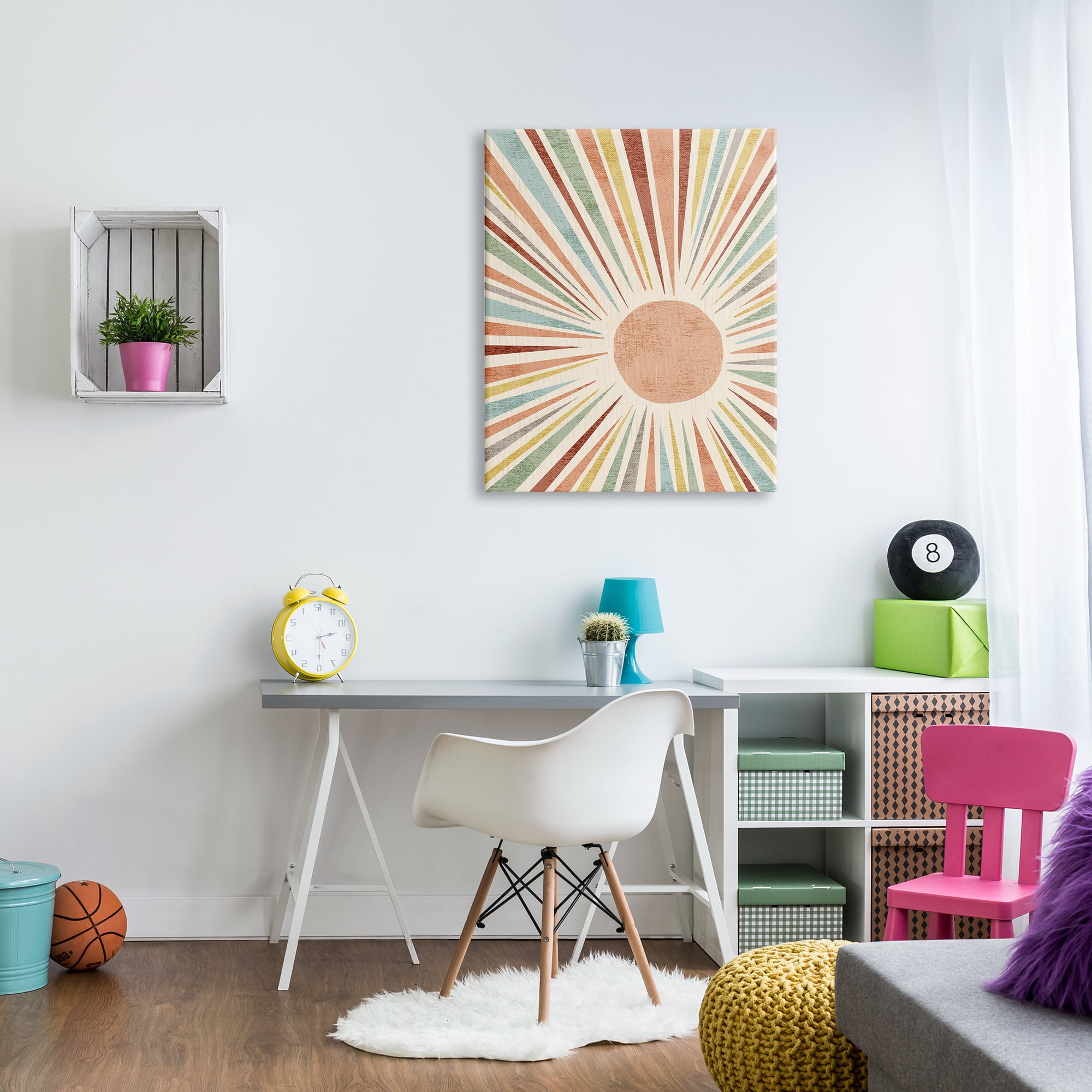 Stupell Industries Children's Bold Summer Sun Warm Tone Abstract Rays, 30 x 40, Design by Ziwei Li