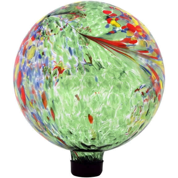 Sunnydaze Green Artistic 10" Glass Outdoor Gazing Globe
