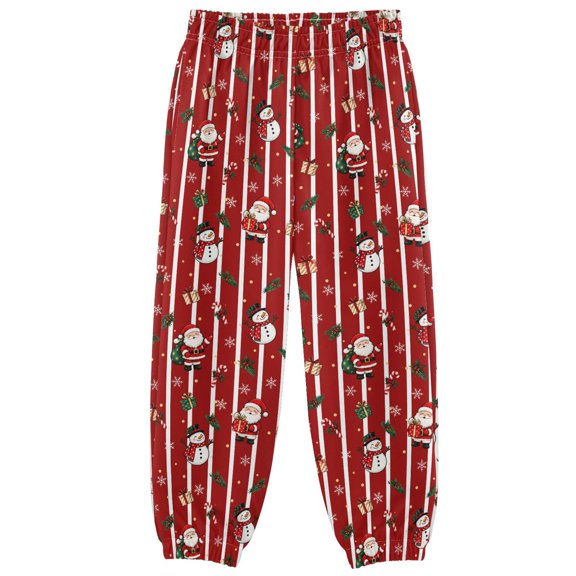 Striped Christmas Boys Pants Kids Casual Sweatpants Joggers Toddler Sports Pants 3-10 Years