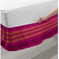thumbnail image 2 of Ethnic Bed Skirt, Geometrical Pattern with Traditional Design in Pink and Yellow, Elastic Bedskirt Dust Ruffle Wrap Around for Bedding Decor, 4 Sizes, Magenta Hot Pink Yellow, by Ambesonne, 2 of 2