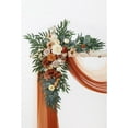 thumbnail image 3 of Wedding Arch Flowers with Drape Kit (Pack of 4) - 2pcs Artificial Flower Swag with 2pcs Draping Fabric for Wedding Ceremony Arbor and Reception Backdrop Decoration (Terracotta), 3 of 6
