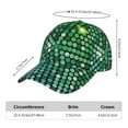 thumbnail image 2 of Pofeuu Green Disco Lights Print Adult Adjustable Embroidered Graphic Baseball Hat for Men and Women, 2 of 6