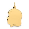 thumbnail image 3 of FB Jewels 14K Yellow Gold Plain Medium .013 Gauge Facing Right Engravable Girl Head Charm, 3 of 3