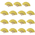 thumbnail image 1 of Abanico Mano Plegable Bolsillo Papel Bambú DIY para Fiesta Bodas() Amarillo, 1 of 5