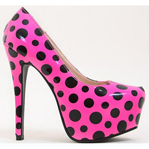 polka dot mesh heels