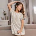 thumbnail image 3 of Sikiie pita baked bread Print Women's Short-sleeved Nightdress, Round Neck Pullover Nightdress Pajamas Summer Home Wear, 3 of 6