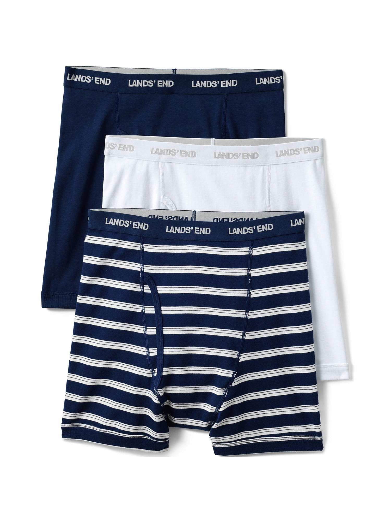 Lands' End Men's 3 Pack Knit Boxer Briefs