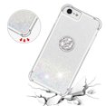 thumbnail image 5 of Funda para iPhone SE 2022/2020 con Brillo Líquido Flotante, Purpurina, Parachoques y Anillo Giratorio Soporte, 5 of 5