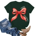 thumbnail image 6 of larppty Women Casual Christmas Shirts: Short Sleeve Tunic Tops - Womens Crew Neck Tee Tshirt Blouses (Dark Green, M), 6 of 6