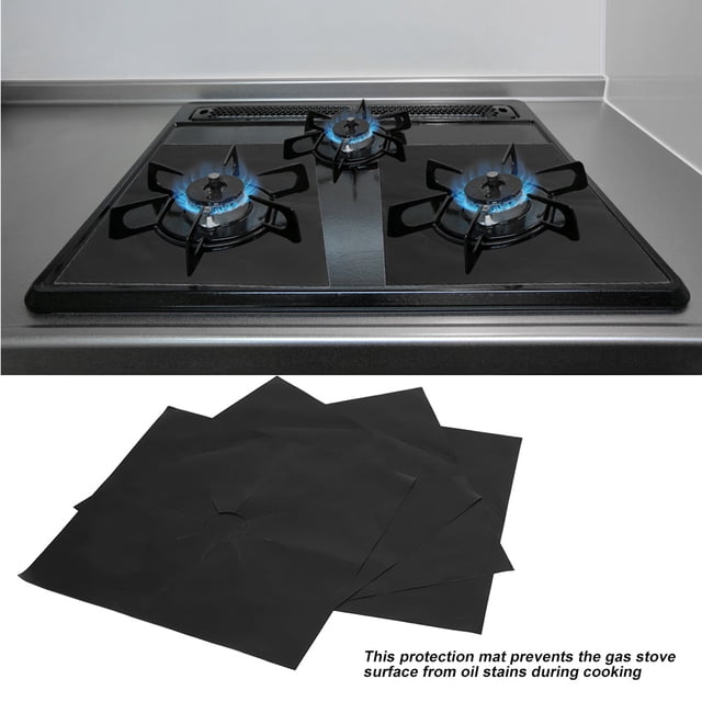 4 Protector de Pizas de Cubiertas para quemadores de estufa de gas estera antiadherente de protección