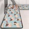 thumbnail image 2 of Kitchen Rugs Sets Of 2,Pug and Love Heart Anti Fatigue Kitchen Mat Rugs Non Slip Washable,Decorative Kitchen Floor Mats for Kitchen,Sink,Laundry,17"x47"+17"x47", 2 of 5