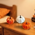thumbnail image 7 of 1 Pc Fall Artificial Mini Pumpkins Harvest Cute Simulation Small Pumpkins Fake Pumpkin Faux Small Pumpkin for Halloween Thanksgiving Office Home Kitchen Garden Decor, 2.36x1.57 Inch, White, 7 of 7