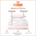 thumbnail image 4 of SGI Bedding 3 Piece Reversible Cotton Duvet Cover Pink Solid 600TC Twin, 4 of 8
