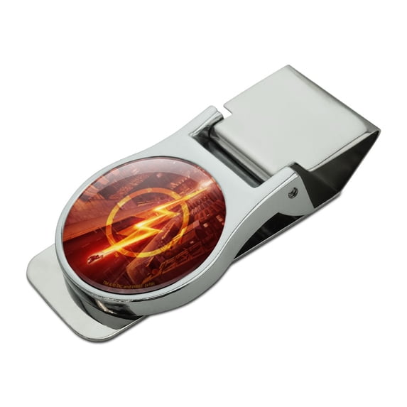 The Flash TV Series Lightning Streak Satin Chrome Plated Metal Money Clip
