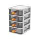 thumbnail image 2 of Caja de almacenamiento de mesa, cajón de escritorio, contenedor para artículos diversos, organizador de escritorio para ahorro de espacio, estante de 4 capas blancas, 2 of 8