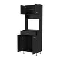 thumbnail image 5 of DUOSONG Bay Area Pantry, Two Door Cabinets, One Drawer, Four Adjustable Metal Legs Black Engineered Wood Furniture Dining Furniture Kitchen Islands & Carts, 5 of 6