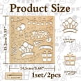 thumbnail image 2 of 2 Set Happy Birthday Laser Cut Chipboard Embellishments 5.7x6 Inch Wooden Balloons Craft Shape Banner Silhouette Cutouts for Card Making and Scrapbooking, 2 of 9