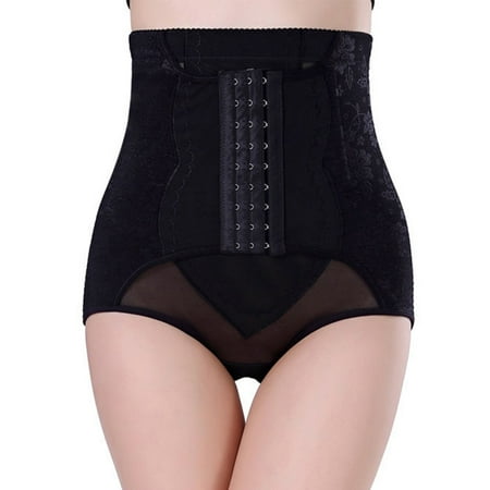

MRULIC lingerie for women Slimming Underwear Abdomen High Waist Cincher Hip Body Corset Control Pants Black + XL