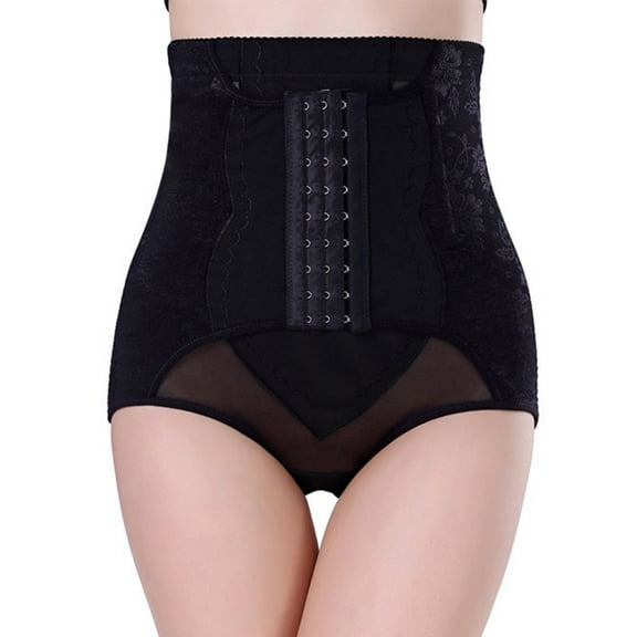 ZAZYULZ Slimming Underwear Abdomen High Waist Cincher Hip Body Corset Control Pants(Black,Xl)