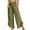 16# Army Green, variant on RPVATI Linen Cotton Pants Women Summer Boho Smocked High Waisted Wide Leg Palazzo Pants Casual Plus Size Flowy Ruffle Hem Beach Loose Lounge Trousers with Pockets Dark Green M