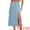Light Blue, variant on DARING DIVA Women's Long Denim Spring Slit Midi Jean Skirts Small Blue