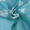 thumbnail image 6 of 2 Panel Sheer Curtains, Grommet Top Leaf Embroidery Faux Linen Textured Voile Curtains, 6 of 9