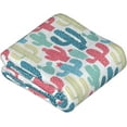thumbnail image 3 of Cactus Colorful Flannel Throw Blanket All Season No Shed No Pilling Lightweight Bed Blanket for Bed, Sofa, Couch and Camping Super Soft Blanket (40"x30"), 3 of 9