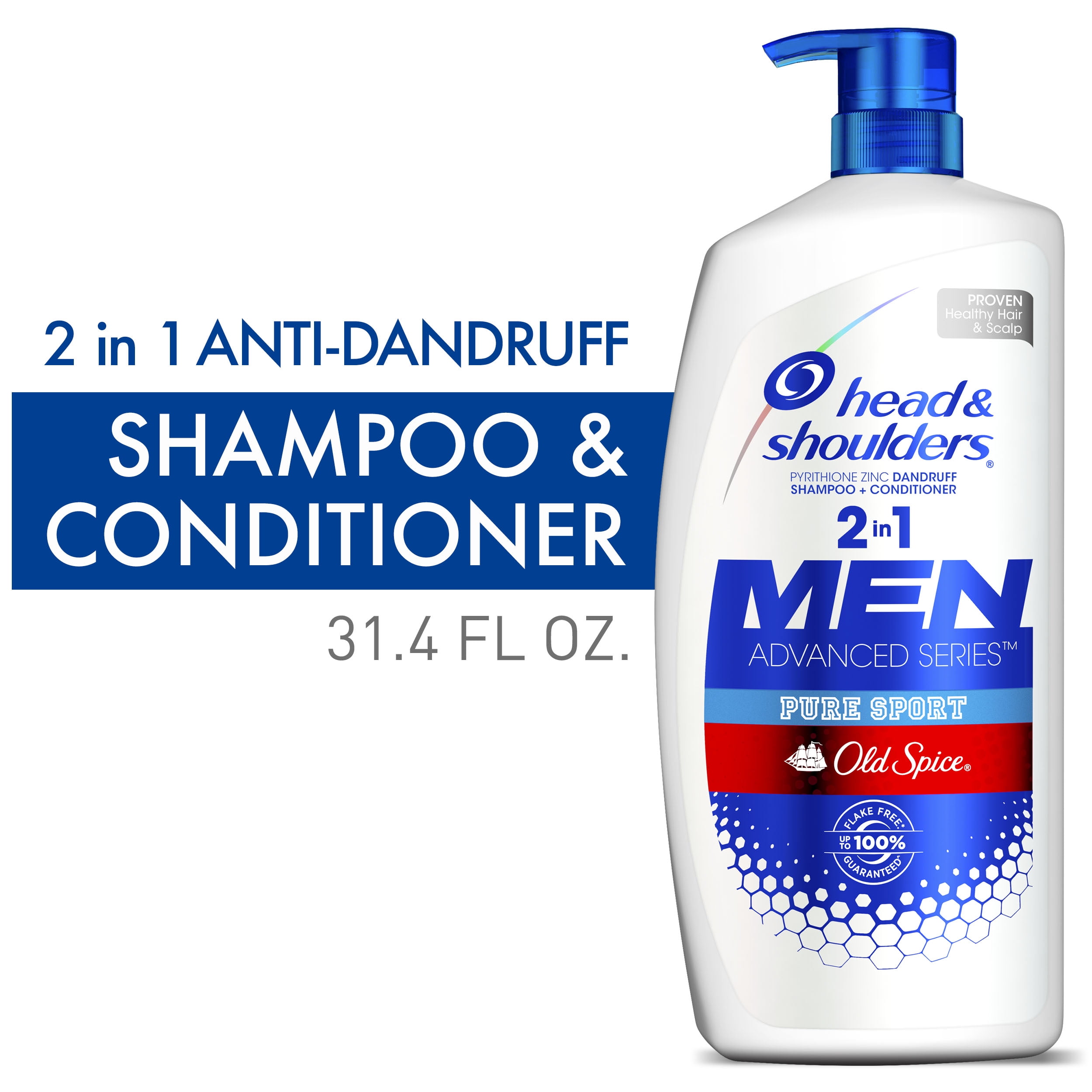 Head and Shoulders Old Spice Pure Sport Dandruff 2 in 1 Shampoo and 31.4 - Walmart.com