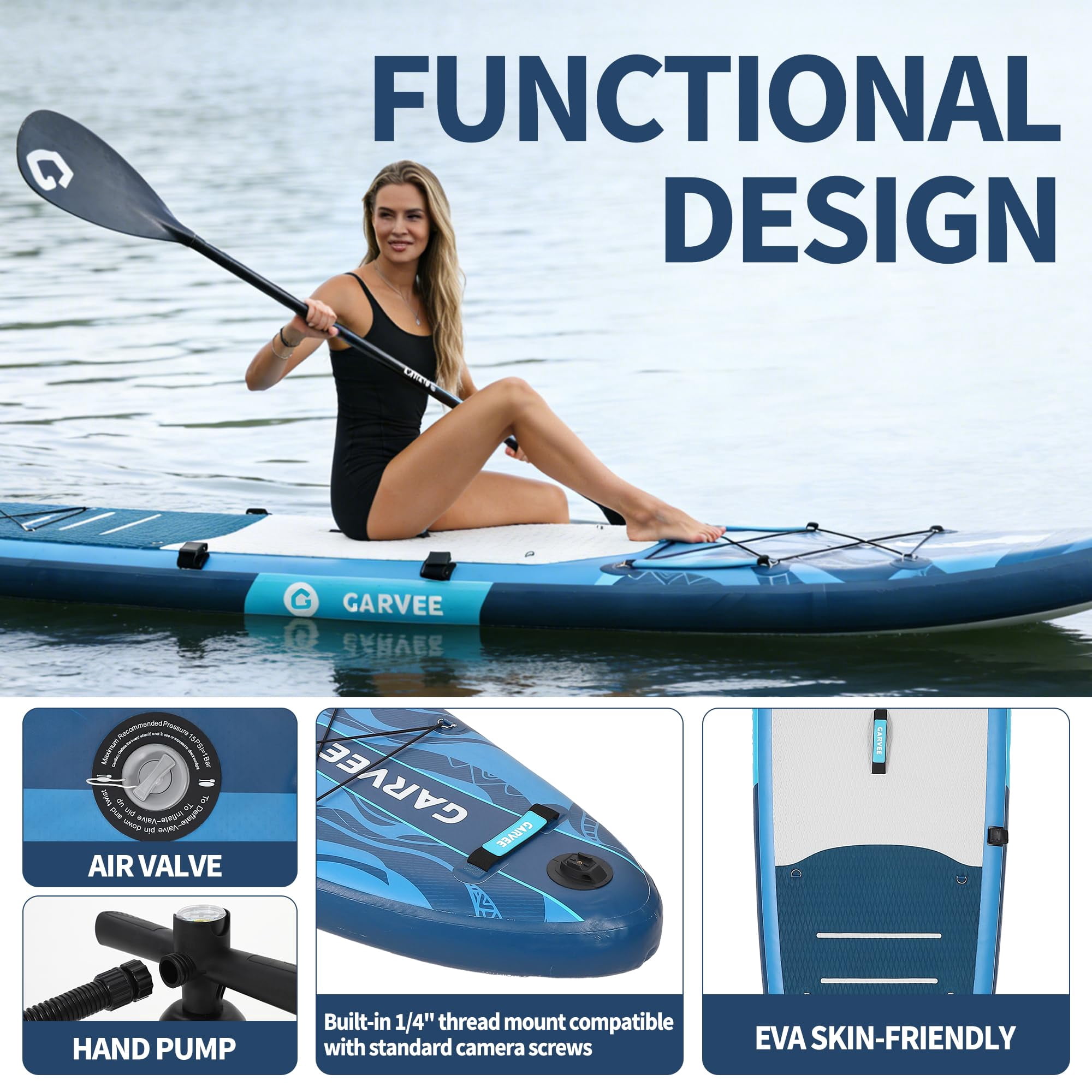 Inflatable Stand Up Paddle Board (SUP) for All Skill Levels - 10'×30" & 10'6"×33" Ultra-Light Boards with Premium Paddle, Pump, Carry Bag & Non-Slip Deck for Youth & Adults