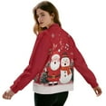 thumbnail image 3 of COEQINE Women's Zip Up Bomber Jacket Cropped Relaxed Fit Bomber Outfits with Pockets, Fashion Moto Biker Coats Varsity Jackets Shackets Winter Coats, XX-Large, Cute Santa Claus Snowman Music Note, 3 of 7