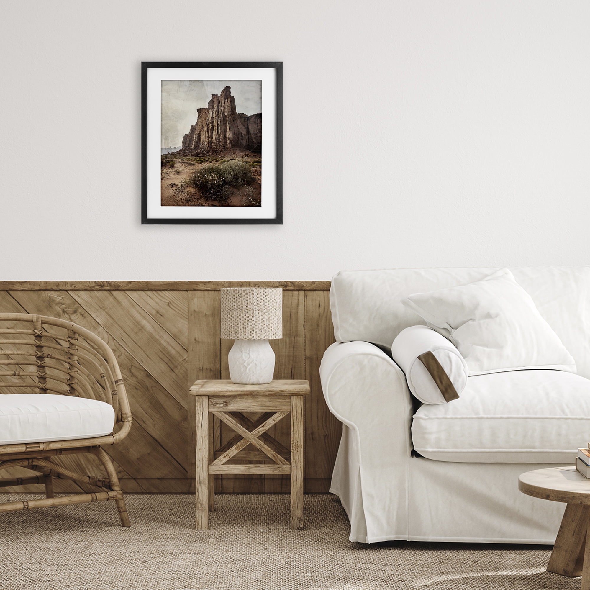 Stupell Industries Desolate Rock View Black Framed Print Under Glass, design by Kim Allen