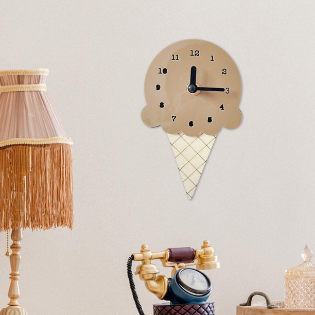Mini reloj de pared con helado para dormitorio, minimalista