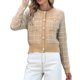 thumbnail image 2 of Cárdigan de Punto Texturizado de Larga con Botones y Bolsillos para Mujer Caqui XL, 2 of 9