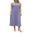 thumbnail image 1 of Tenue de Plage pour Femmes Robe Débardeur en Coton et Lin avec Poches Maxi Couleur Unie Bohemia Robe d'Été, 1 of 9