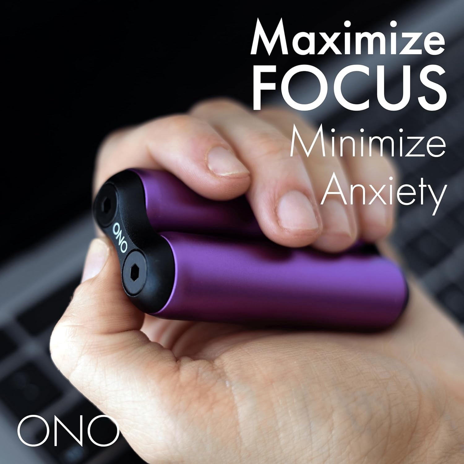 Purple Junior ONO Roller - Handheld Fidget Toy for Adults | Help Relieve Stress, Anxiety, Tension | Promotes Focus, Clarity | Compact, Portable Design