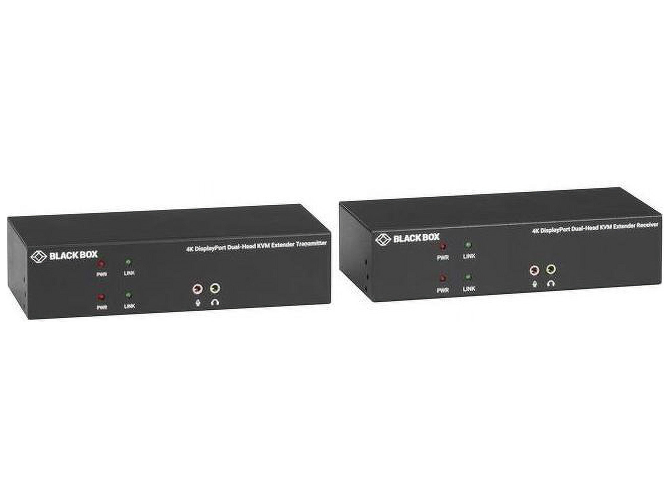 Black Box KVX Series KVXLCDPF-200 KVM Extender over Fiber - 4K, Dual-Head, DisplayPort, USB 2.0, Serial, Audio, Local Video