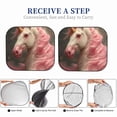 thumbnail image 5 of KLL Haired White Horse Windshield Sun Shade 2-Piece Foldable Car Front Window Sunshade for Most Sedans SUV Truck- Small, 5 of 5