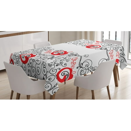 Red And Black Tablecloth Minimalist Home Decor Themed Sketchy