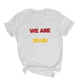 thumbnail image 4 of Nmnitkp Womens Tops We Are Spain Football Fan T-Shirt, Crew Neck Short Sleeve Casual Graphic Top, Multiple Colors White,L, 4 of 5