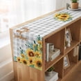 thumbnail image 6 of Table Runners 72 Inches Long Dress Scarves, Sunflower Farmhouse Kitchen/Dining Table Runner, Coffee Tablerunners, Summer Botanical Checkered Yellow Floral 13x72 Inch, 6 of 9