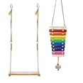 thumbnail image 1 of 2 Pcs Chicken Toys Suspensible Xylophone With 8 Metal Keys Swing Stand Perch Toy, 1 of 4