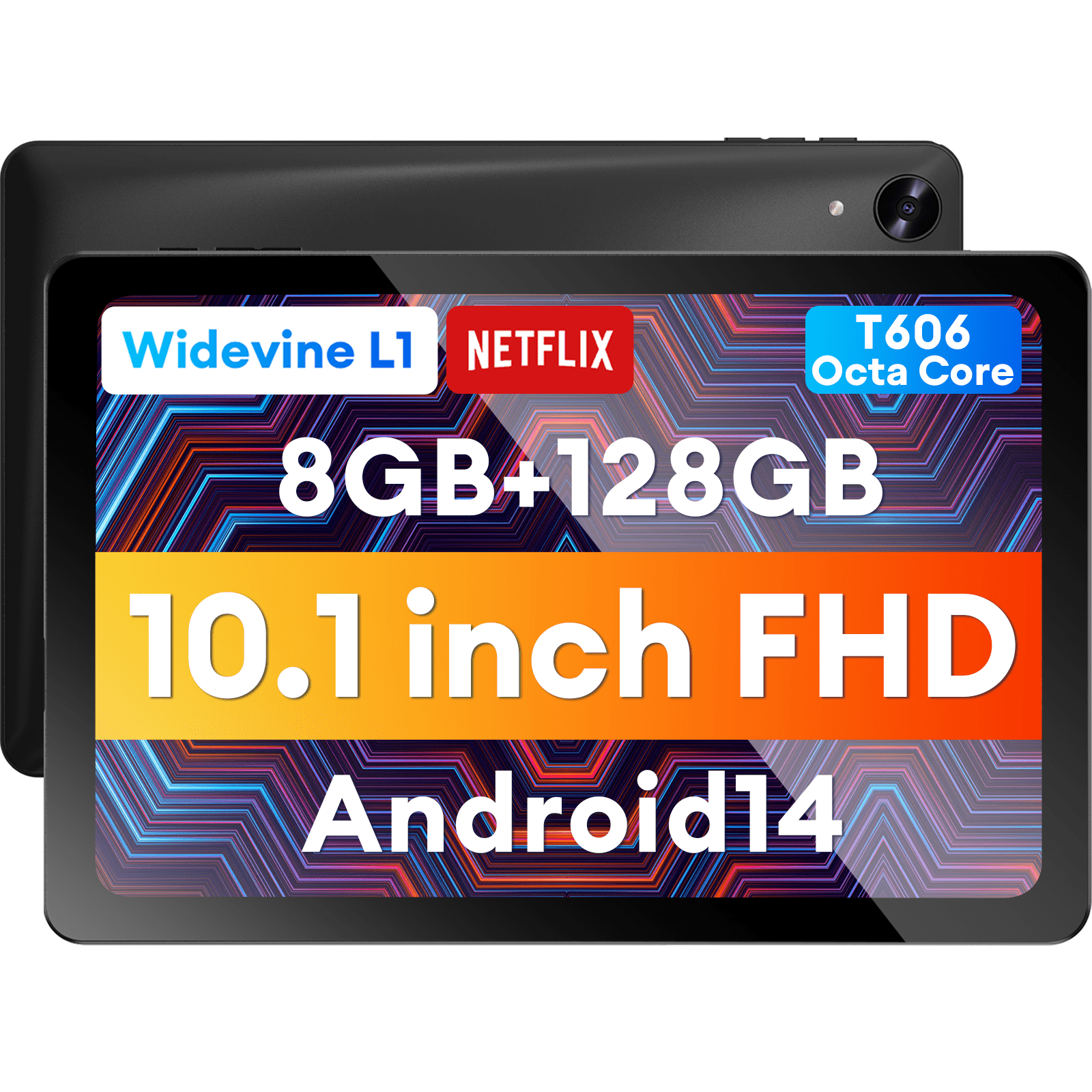 Headwolf WPad5 Android 14 Tablet, 10 Inch 1920*1200 FHD Display, Unisoc T606 Octa-Core, 8GB RAM 128GB ROM, Widevine L1, for Work, Study, and Entertainment