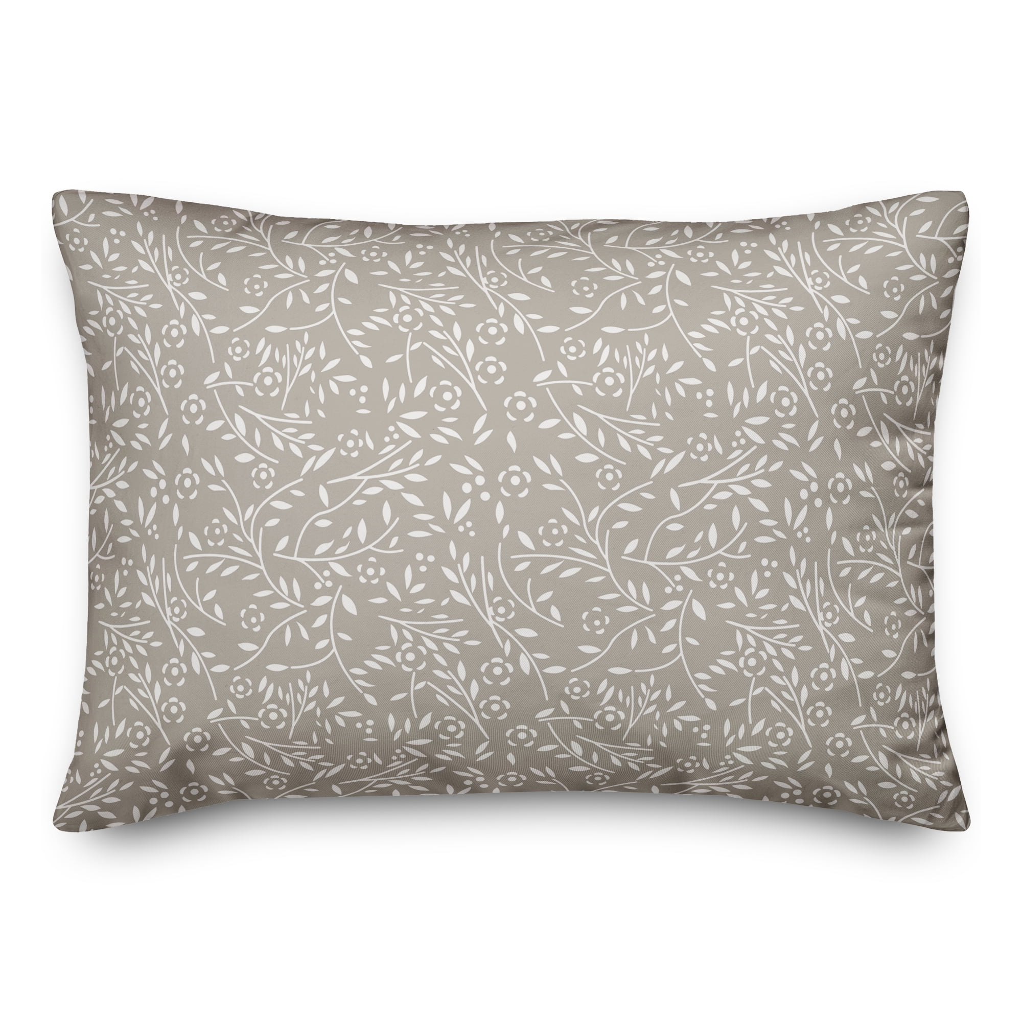 Creative Products Gray Floral Pattern 14x20 Indoor / Outdoor Pillow