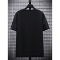 thumbnail image 4 of 1pc Men's Casual Polyester T-Shirt with Geometric Pattern Print, Round Neck, Short Sleeve, Regular Fit, Summer Tee - 180gsm Knitted Fabric Tee For Adult, Men, Women, Teen, Teenager, Adolescent,Youth, 4 of 8
