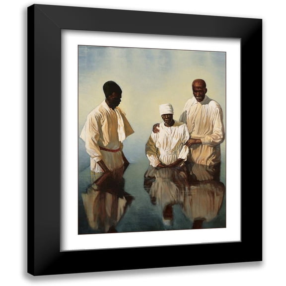Unknown 12x14 Black Modern Framed Museum Art Print Titled - Black Baptism