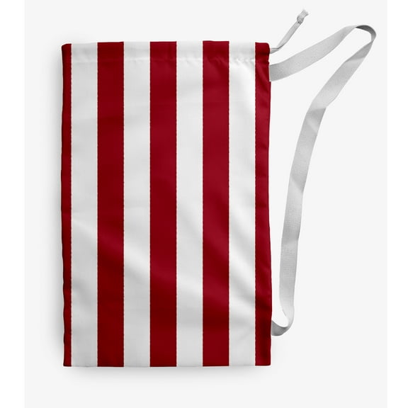 Simply Daisy Perfect Stripes 28 x 36 in Red Laundry Bag