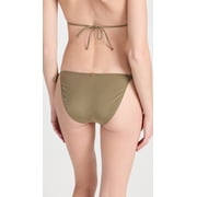VIX Swimwear Womens Solid Block Tie Side Full Bikini Bottoms - Medium